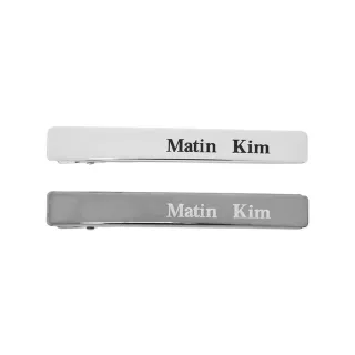 【MATIN KIM】官方旗艦 MATIN字母髮夾2件組 鴨嘴夾(銀色)