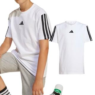 【adidas 愛迪達】J 3S TEE 160 童裝 大童 白色 男女童 運動 休閒 上衣 短袖 JD6488