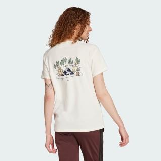 【adidas 愛迪達】CODES DOODLE CAMP 短袖上衣(JX5322 女款運動休閒T恤 米白色)