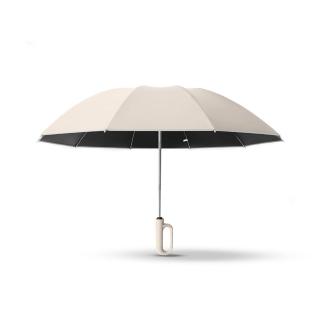 【MINT嚴選】23吋黑膠反向自動傘 折疊傘 10骨雨傘 環扣設計 晴雨兩用/38*6*6cm(雨傘 折疊傘 自動傘 反向傘)