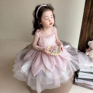 【Baby 童衣】兒童小禮服 女寶寶吊帶花瓣小洋裝 女童表演不規則細肩帶洋裝 89122(共１色)