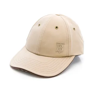 【BURBERRY 巴寶莉】TB小logo刺繡棒球帽(米色/八縫線-M)
