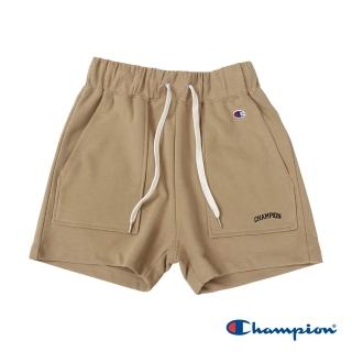 【Champion】官方直營 女款-CASUAL 刺繡休閒棉短褲-米色(CW-Z501-780)