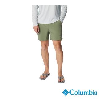 【Columbia 哥倫比亞】男款-男超防曬UPF50防潑短褲-軍綠(UFM65940AG/JS)