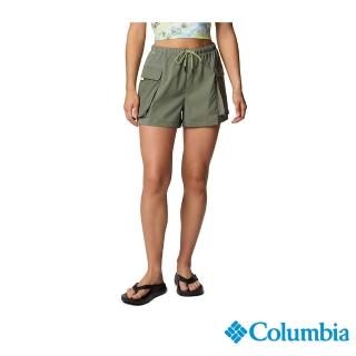 【Columbia 哥倫比亞】女款-女防曬UPF50防潑水短褲-軍綠(UFL70190AG/JS)