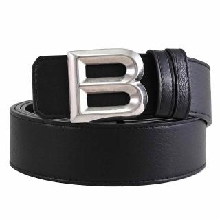 【BALLY】BOLD 經典金屬B扣飾雙面皮革皮帶(黑)
