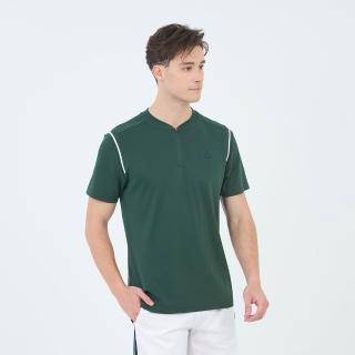 【GIORDANO 佐丹奴】男裝涼感抗UV拉鍊短袖上衣 G-Motion Tennis系列(42 鐵杉綠)