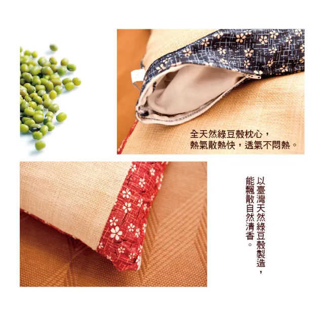 【JENNY SILK 蓁妮絲生活館】MIT拉菲草綠豆枕/蕎麥枕 任選1顆(天然綠豆殼/蕎麥殼抗菌處理)