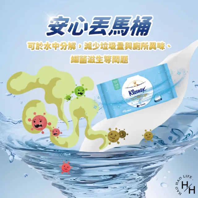 【Kleenex 舒潔】5箱共70包 濕式衛生紙(46抽x70包共5箱)