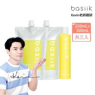 【basiik】綠拿鐵清涼控屑洗髮精1正2補組(無矽靈/豐盈蓬鬆/去屑)