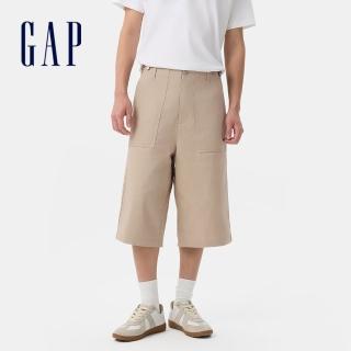 【GAP】男裝 八分卡其褲-卡其色(725792)