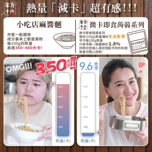【年方十八】8入組 微卡即食蒟蒻系列 150g/包(開封即食 低卡 微卡 代餐 低熱量 蒟蒻米麵)