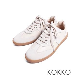 【KOKKO】復古潮流極軟Q真皮休閒運動鞋(白色)