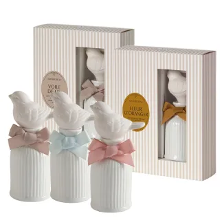 【Mathilde M 法國瑪恩】小鳥手雕棉絨 薰香瓶200ml(香氛任選/居家香氛/除臭/擴香/送禮/交換禮物)