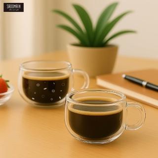 【仙德曼 SADOMAIN】買一送一/雙層玻璃濃縮咖啡杯80ml（2入組）(咖啡杯/對杯組)