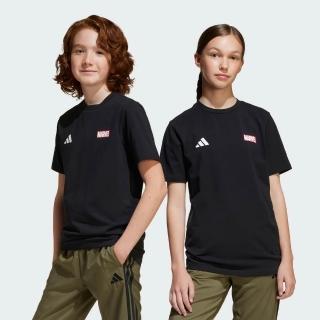【adidas 愛迪達】ADIDAS X MARVEL 兒童短袖上衣(JC6260 兒童運動上衣 大童短袖T恤 蜘蛛人 黑)