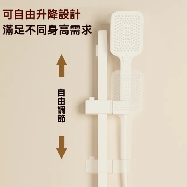 花灑 奶油白簡易花灑  淋浴器 洗澡花灑頭 衛浴 浴室蓮蓬頭(三檔簡約 冷熱款 預售15天)