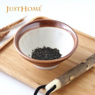 【Just Home】日本製陶瓷14cm研磨缽/碗附磨棒2件組(研磨缽 磨粉機 堅果研磨器 研磨器 搗碎器)