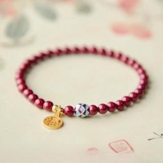 【LEESA】天然紫金砂\硃砂手鍊\蓮花手鍊\s925銀\女生項鍊\串珠手鍊\玉手鍊\紅色手串\福牌手鍊\手鍊\新中式