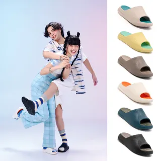 【母子鱷魚】-官方直營-波浪彈力拖(多色任選-男鞋女鞋)