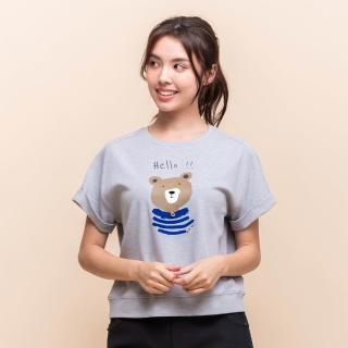 【perng yuh 芃諭名品】*Bonjour Bear 印花 落肩Ｔ恤(2025 SS Collection｜4A春夏新品上市)