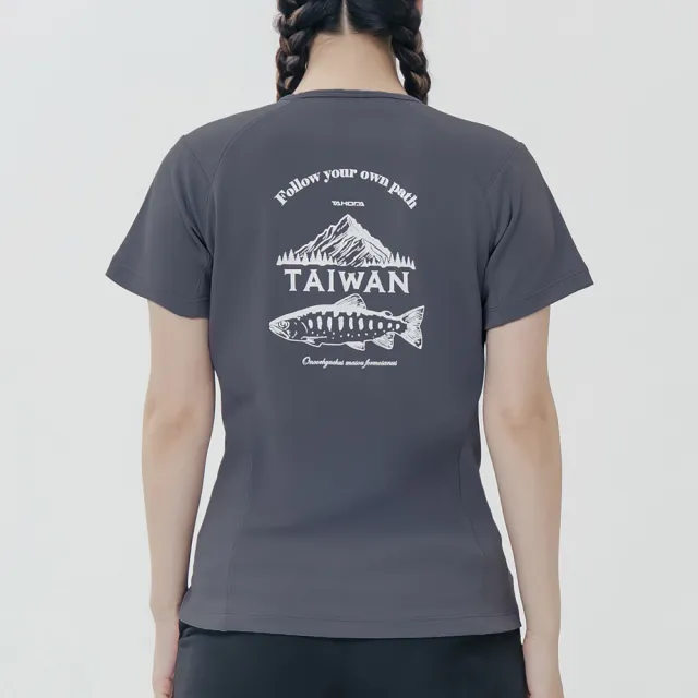 【TAKODA】Ogle 環保機能短袖印花系列 - 台灣櫻鱒 女款 二色(吸濕排汗/舒適涼感/抗菌吸臭)