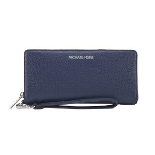 【Michael Kors】JET SET荔枝紋手掛式長夾(深藍)