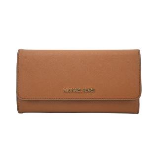 【Michael Kors】JET SET 經典防刮三折長夾(棕)
