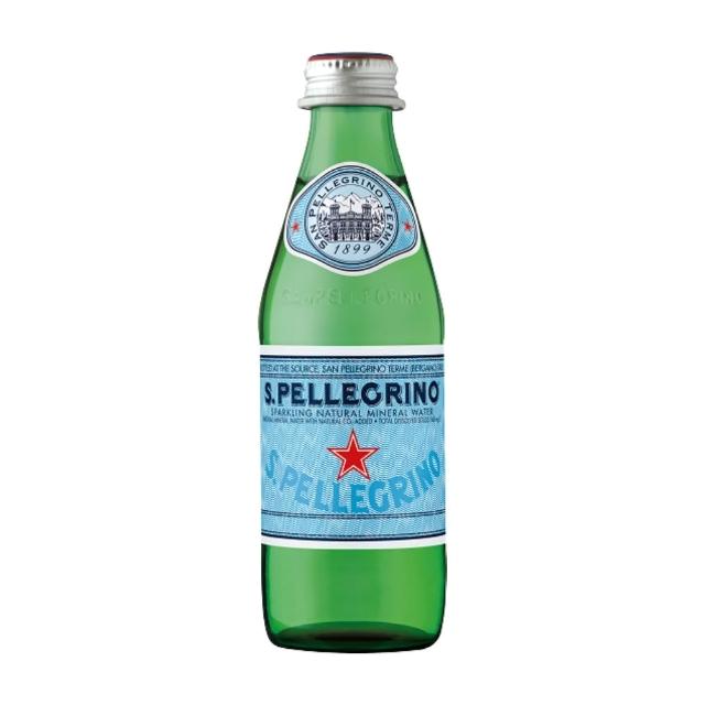 【S.Pellegrino 聖沛黎洛】天然氣泡礦泉水玻璃瓶裝250mlx24入 箱  氣泡水 