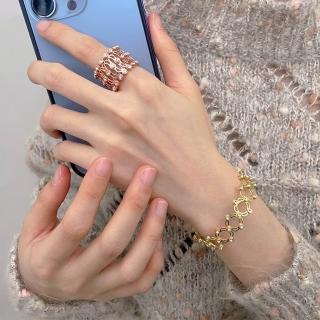 【LEESA】伸縮戒指\s925純銀\女生戒指\女生手鐲\銀飾\飾品\鑲鑽戒指\手環\甜酷風\送禮\戒指\手鐲\一體兩用