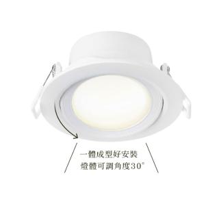【DanceLight 舞光】4入組 5W 崁孔7CM LED 廣角浩瀚崁燈-白殼(白光/自然光/黃光)