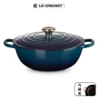【Le Creuset】典藏琺瑯鑄鐵鍋媽咪鍋28cm(焦糖奶茶/極光午夜藍/藍色迷霧 3色選1)