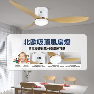 【OSLE 歐適樂】北歐吸頂風扇燈餐廳簡約吊扇燈一體低矮樓層客廳家用臥室帶電風扇