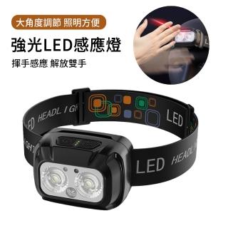 【LUYOO】強光高流明LED感應頭燈 戶外防水作頭燈 探照燈 登山露營燈(頭戴式 釣魚頭燈)