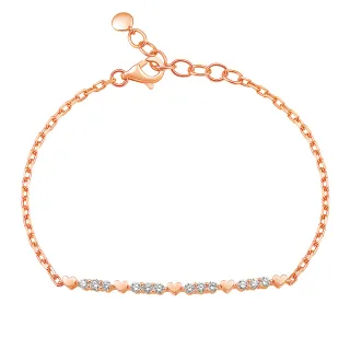 【Just Diamond】鎮金店 18K玫瑰金 Eternity 永恆心漾 鑽石手鍊
