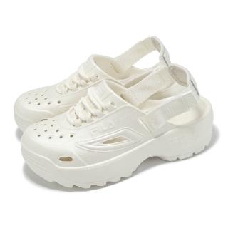 【FILA】涼鞋 Subversion 男鞋 女鞋 白 魔鬼氈 厚底 緩衝 涼拖鞋(4S348Y999)