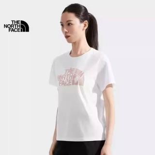 【The North Face 官方旗艦】北面女款白色吸濕排汗短袖T恤｜8D7PFN4