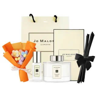 【Jo Malone】擴香165ml 贈Jo Malone 香水9ml+品牌提袋+小花束(多款可選-小蒼蘭/藍風鈴/橙花-國際航空版)