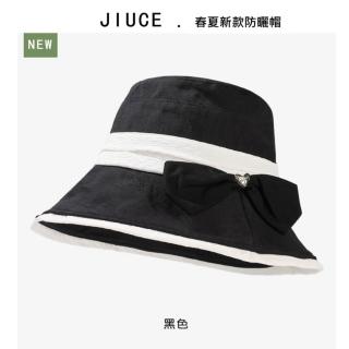 【時尚巴黎】現貨+預購 機能戶外漁夫帽遮陽帽防曬帽(韓國拼色蝴蝶結透氣防曬女帽子5色74kv69)