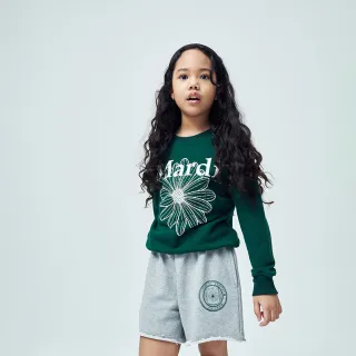 【MARDI MERCREDI】童裝 印花短褲 灰色  經典小雛菊 綠花 純棉 KIDS SWEAT SHORTS MARCHE EMBLEM