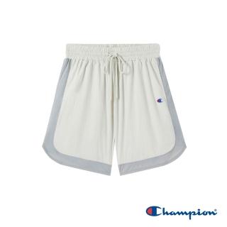 【Champion】官方直營 女款-CHAMPION For Her 邊條運動短褲-淺米色(美線-ML005HS24-WH)