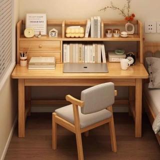 【超微米】實木書桌 臥室家用電腦桌 出租屋小桌 學習桌 置物桌(臥室書桌)