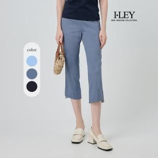 【ILEY 伊蕾】-5°C涼感七分縲縈窄管褲(三色；M-3L；1252026257)