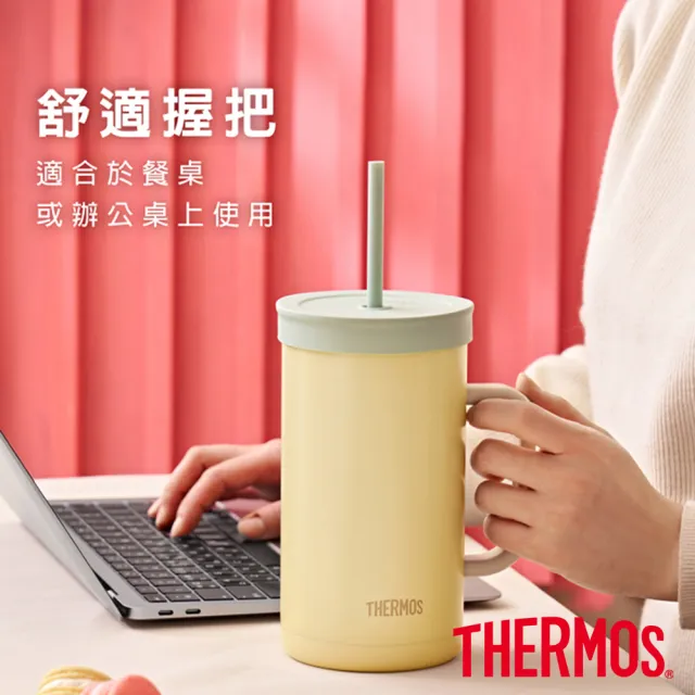 【THERMOS 膳魔師】可進洗碗機不鏽鋼真空吸管杯1000ml(TKHA-1000)