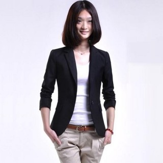 【米蘭精品】現貨秒發 西裝外套短版外套(簡約秋季韓版一粒扣女外套71n7)