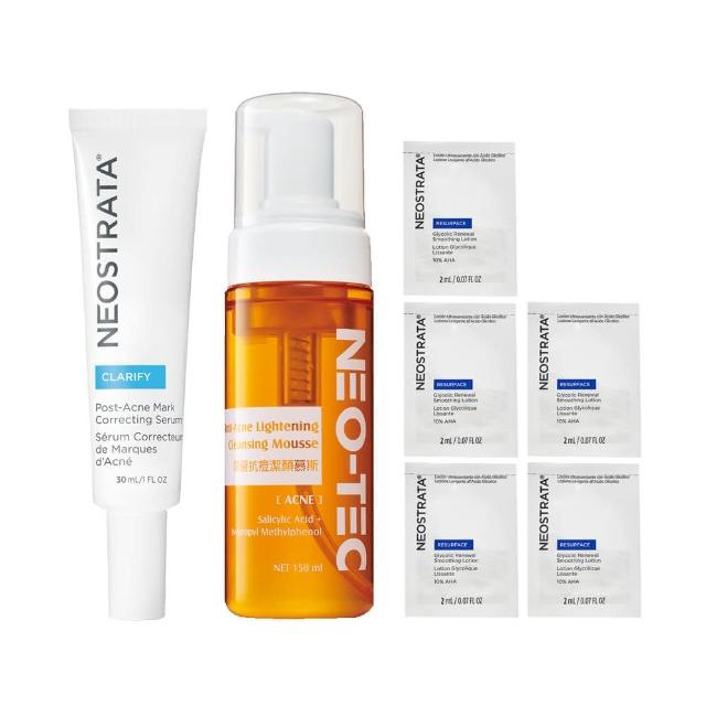 【NeoStrata 妮傲絲翠】四重擊黑淨斑抗痘組(四重擊黑淨斑精華30gm+抗痘潔顏慕斯150ml)