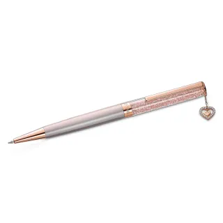 【SWAROVSKI 施華洛世奇】Crystalline 圓珠筆 心形 粉紅色 鍍玫瑰金色(情人節禮物)