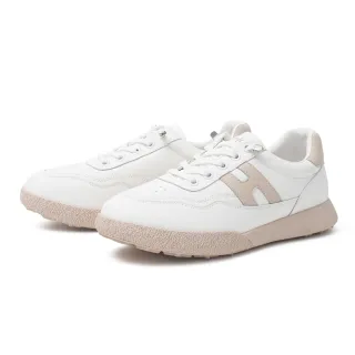 【CHOiCE】舒適撞色免綁帶厚底休閒鞋(杏色)