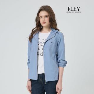 【ILEY 伊蕾】連帽抽繩下擺防曬外套(紫；M-2L；1251024906)