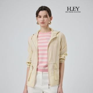 【ILEY 伊蕾】輕薄透氣連帽涼感防曬外套(杏；M-2L；1251024901)